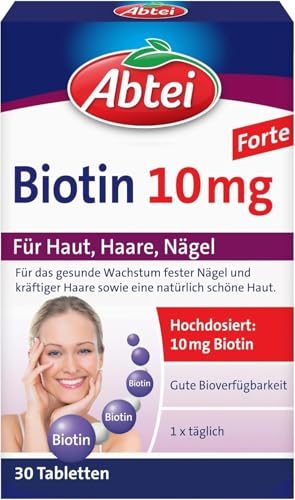 Biotin Abtei 10mg Forte Tabletten für Haut, Haare und Nägel