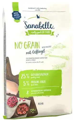 Trockenfutter für Katzen ohne Getreide: Sanabelle No Grain mit Geflügel