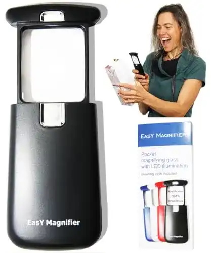 Leselupe Easy Magnifier mit 3-facher Vergrößerung und LED-Licht