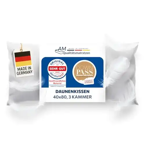 KopfKissen 40 x 80 cm DormiGood, Daunenkissen für optimalen Schlaf