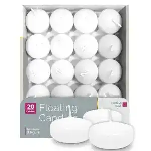Schwimmkerzen Hyoola Premium Weiß, 20 Stück Packung