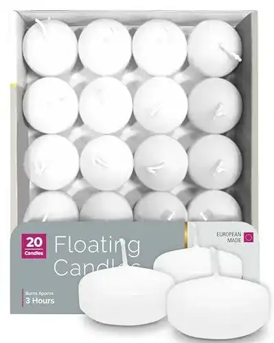 Schwimmkerzen Hyoola Premium Weiß, 20 Stück Packung