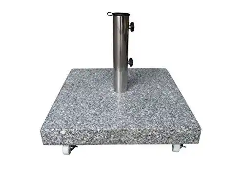 Sonnenschirmständer mit Rollen von Tpfgarden – 50 kg Granit hellgrau