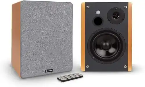Auna Linie 500 A Regallautsprecher im Paar mit Bluetooth und USB