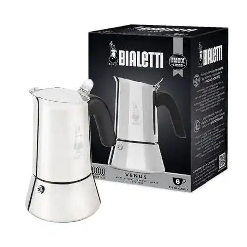 Bialetti Venus Induktionskaffeemaschine aus Edelstahl 6 Tassen