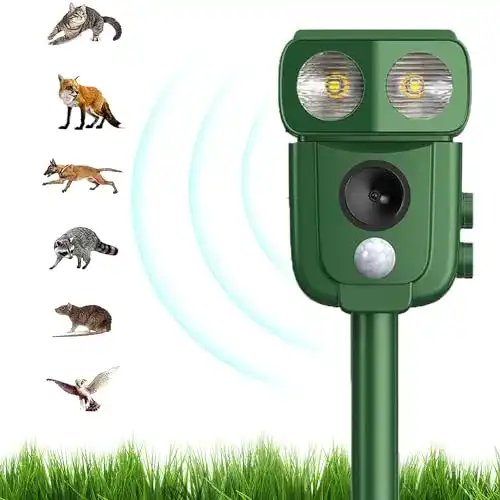 Katzenschreck Aileda Ultraschallabwehr mit Solarenergie und Blitz