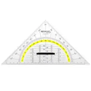 Geodreieck Westcott Geometriedreieck 22 cm mit abnehmbarem Griff