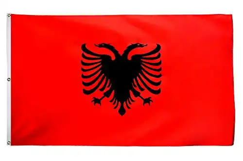 Albanien Flagge Polyester 150 x 250 cm mit gratis Sticker