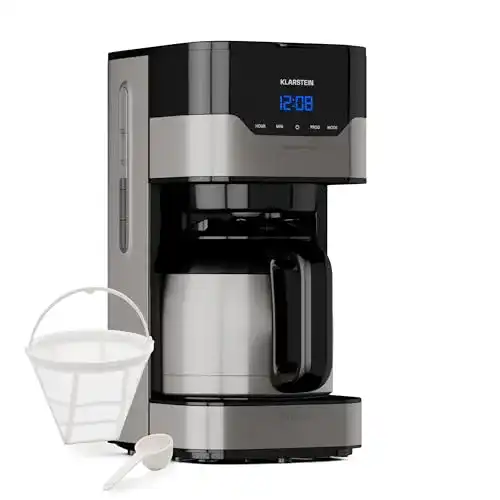 Klarstein 1,2 L Kaffeemaschine mit Thermoskanne und Timer