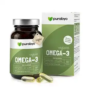Algenöl Kapseln Purabyo Omega 3 vegan im Glas