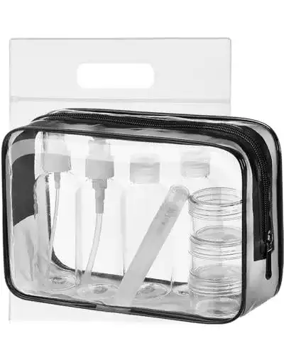Reiseflaschen Set 100ml von MOCOCITO mit Kulturbeutel und 8 Stück