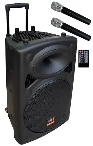 E-Lektron EL38-M Aktivboxen Mobile PA Soundanlage mit Akku und MP3-Player