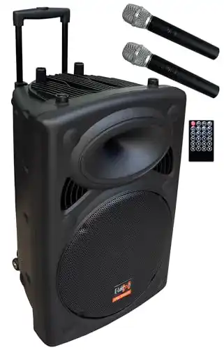 E-Lektron EL38-M Aktivboxen Mobile PA Soundanlage mit Akku und MP3-Player