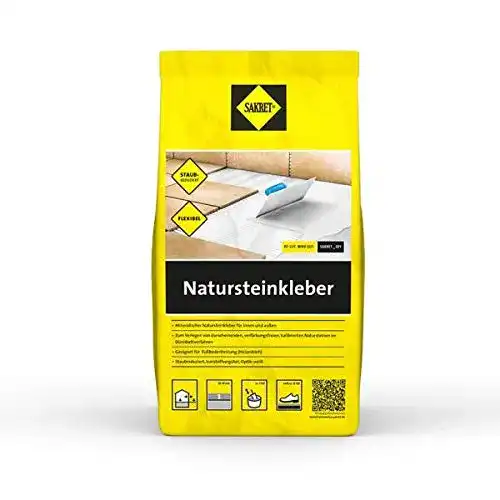 Natursteinkleber Sakret 5 kg in Weiß für verschiedene Anwendungen