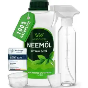 Blattglanzspray mit Neemöl WENDOWERK, 1 Liter inkl. Sprühflasche