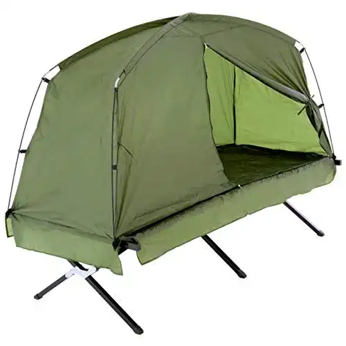 Feldbett mit Zelt von Nexos Trading 190×80 cm wasserdicht