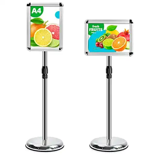 Höhenverstellbarer Infoständer VAIIGO aus Aluminium für DIN A4