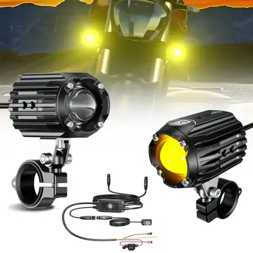 Kewig Motorrad LED Nebelscheinwerfer 60W – Zweifarbige Zusatzscheinwerfer