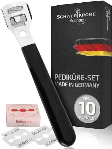 Hornhauthobel Schwertkrone Set mit 10 Klingen aus Solingen