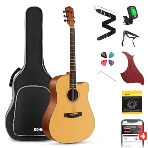 Linkshänder Akustikgitarre Donner 4/4 für Anfänger und Erwachsene