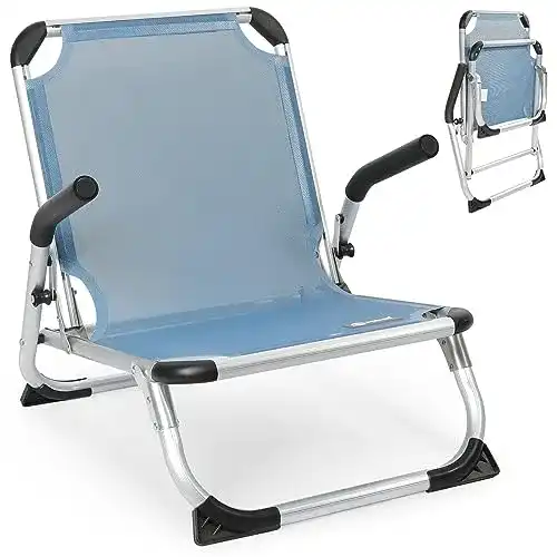Klappbarer Strandstuhl Homecall aus Aluminium in Blau