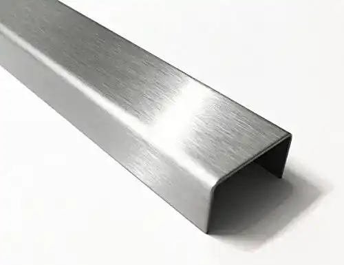 U-Profil aus Edelstahl K320 mit 30 mm Breite und 2000 mm Länge