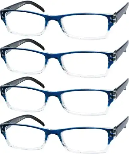 Lesebrille Eyekepper 4er-Pack für Damen und Herren rechteckig