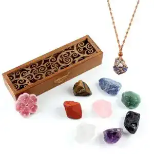 Chakra-Stein-Set natürliche, rohe Steine für Meditation und Heilung