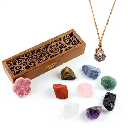 Chakra-Stein-Set natürliche, rohe Steine für Meditation und Heilung