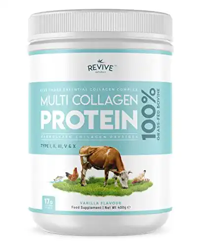 Kollagen Revive Naturals Vanille Multi-Proteinpulver mit 5 Arten