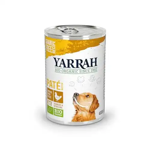 Yarrah Bio Hundefutter Pate mit Huhn und Spirulina 400 g im 12er Pack