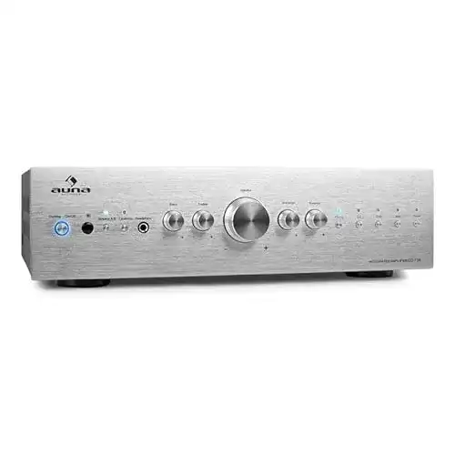 Bluetooth Verstärker Auna, HiFi Stereo Mini Verstärker mit Fernbedienung