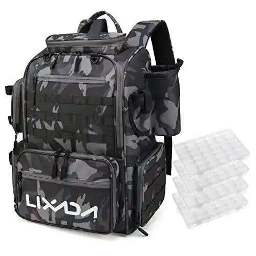 Angelrucksack mit Rutenhalter von Lixada für Angeln und Outdoor-Aktivitäten