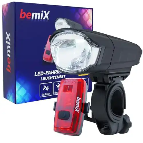 Fahrradbeleuchtung BemiX LED Set StVZO zugelassen mit Schnellbefestigung