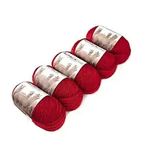 Babywolle AlpacaOne 5-Pack in Rot, 5 x 50g Strickwolle