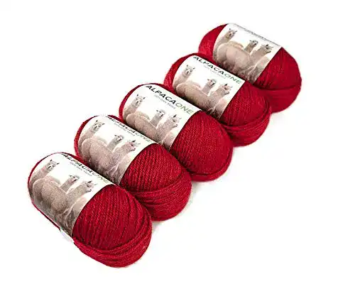 Babywolle AlpacaOne 5-Pack in Rot, 5 x 50g Strickwolle