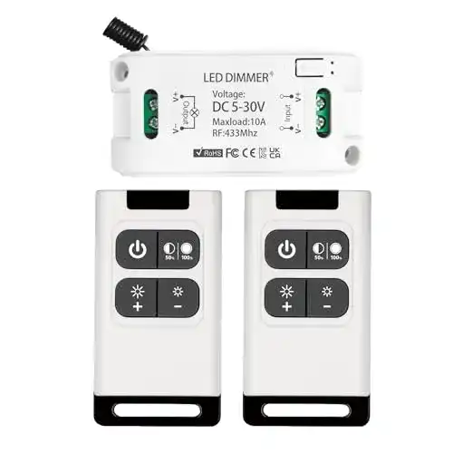 Funk Dimmer Schalter DC 5V bis 30V mit 10A Relais und Fernbedienung