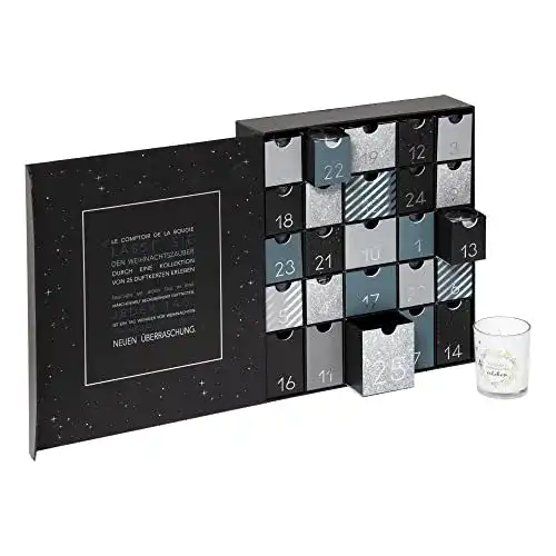 Adventskalender für Frauen mit 25 Duftkerzen im Glas