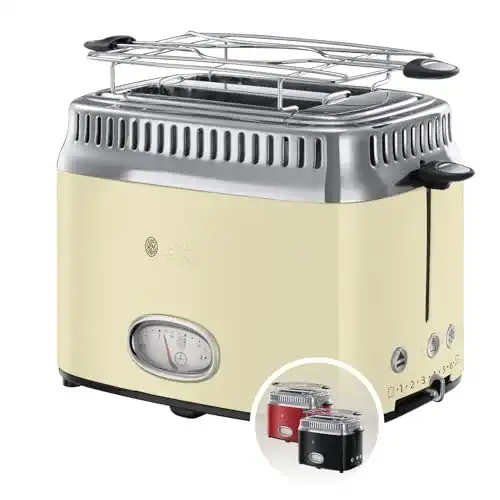 Russell Hobbs Toaster für 2 Scheiben im Retro-Design aus Edelstahl