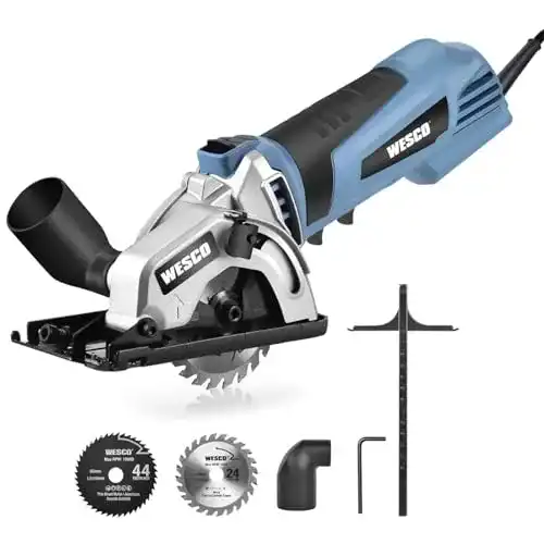 Handkreissäge mit Führungsschiene WESCO Mini, 500W Leistung