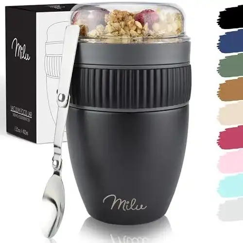 Thermoschüssel Milu Müslibecher to go 400ml aus Edelstahl