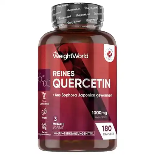 Quercetin 1000mg von WeightWorld, 180 vegane Kapseln