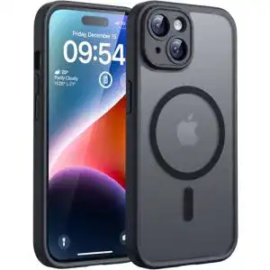 iPhone 14 Hülle mit MagSafe von Tocol, Schwarz, stoßfest und kratzfest
