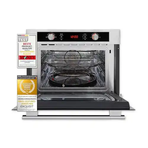 Backofen mit Mikrowelle Exquisit EBM 4544 HI, 44 Liter, Edelstahl