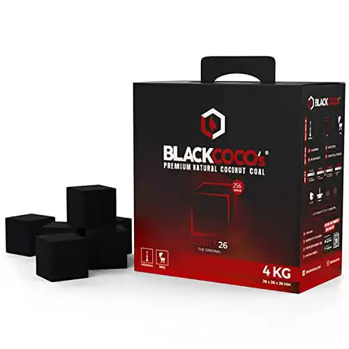 Kokos-Briketts BLACKCOCO’s, 4 kg Shisha Kohle für Wasserpfeife und Grill