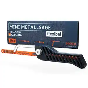 Metallsäge Presch Mini flexibel 300mm 3in1 Bügelsäge mit Blatt