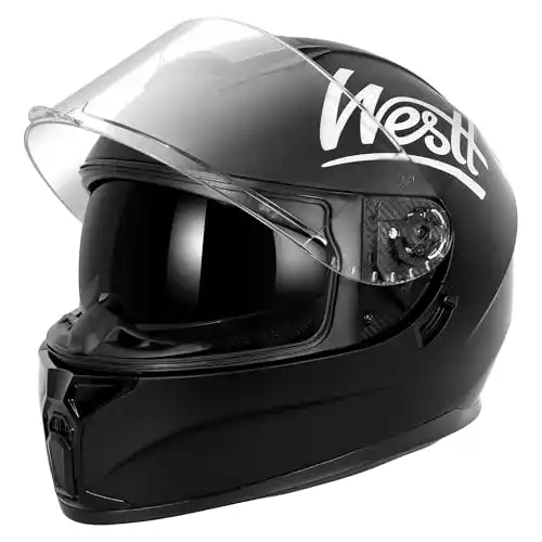 Motorradhelm Westt Integralhelm mit Sonnenblende und Spoiler