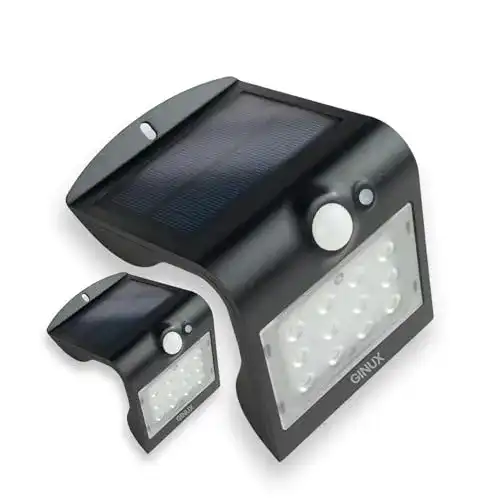 Bewegungsmelder für Außen mit 2 x 15W Solarlampen von Ginux