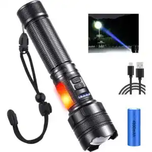 Taktische Taschenlampe mit 3000 Meter Reichweite und 30000 Lumen