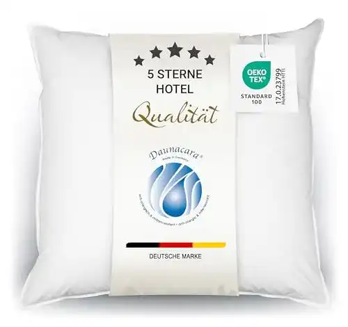 Daunenkissen 80×80 von ZOLLNER mit 100% Daunenfüllung